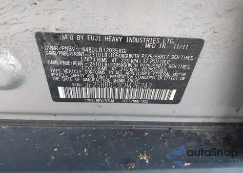 2012 Subaru Forester 2.5X Premium z USA, uszkodzony, nr VIN JF2SHBDC3CH426242